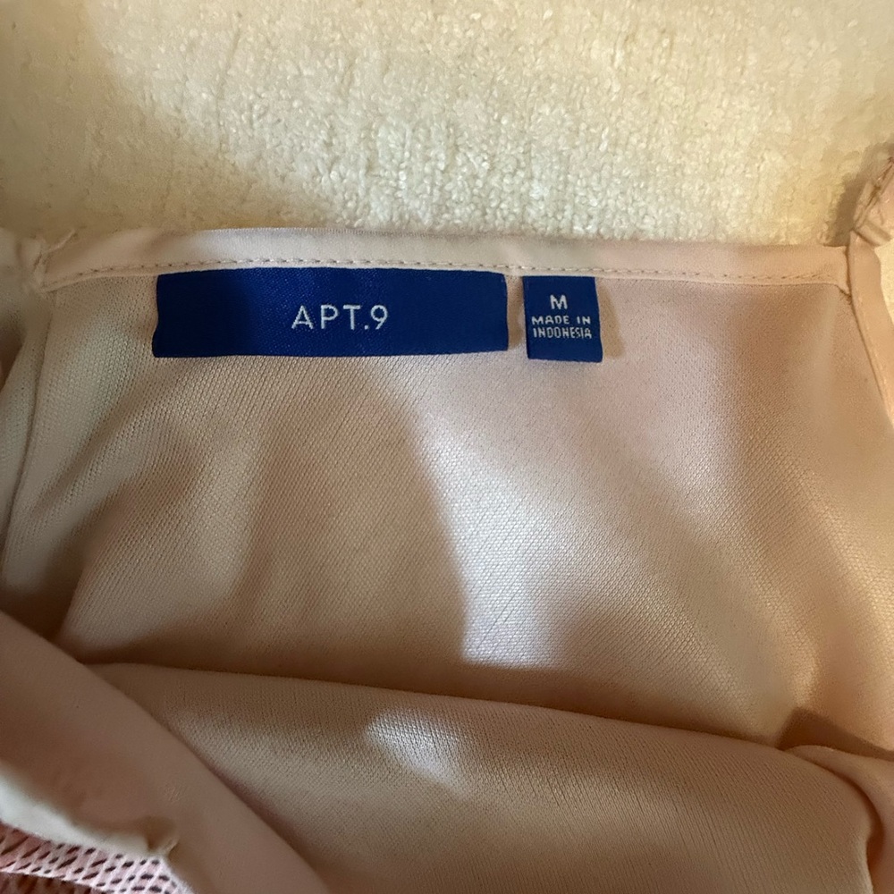 Apt. 9 Women's Satin Shark-Bite Shift Dress Plaid Pink Gray Size M Belted Lined - Picture 6 of 9